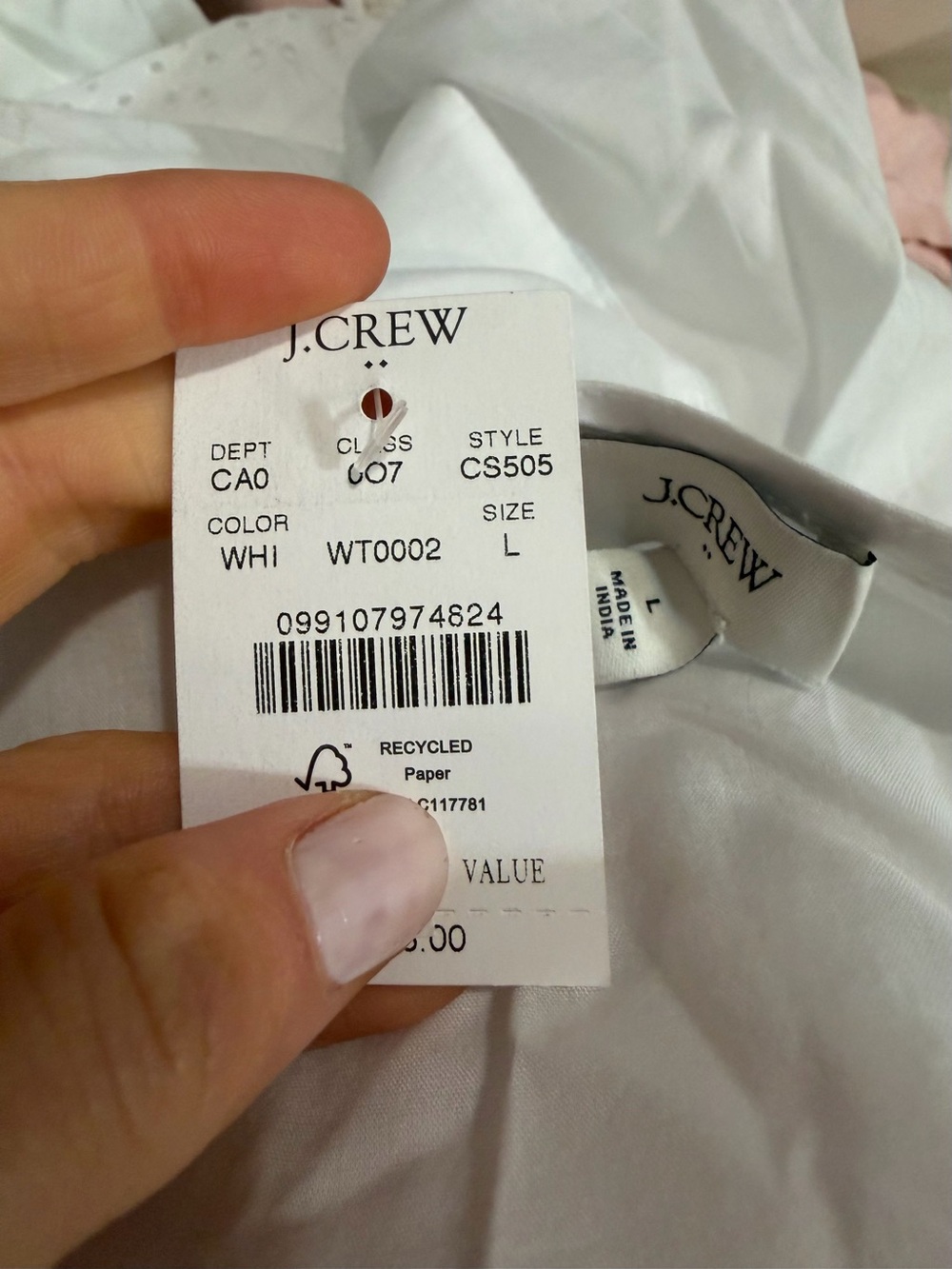 J crew white Eyelet flutter-sleeve top - Picture 4 of 4